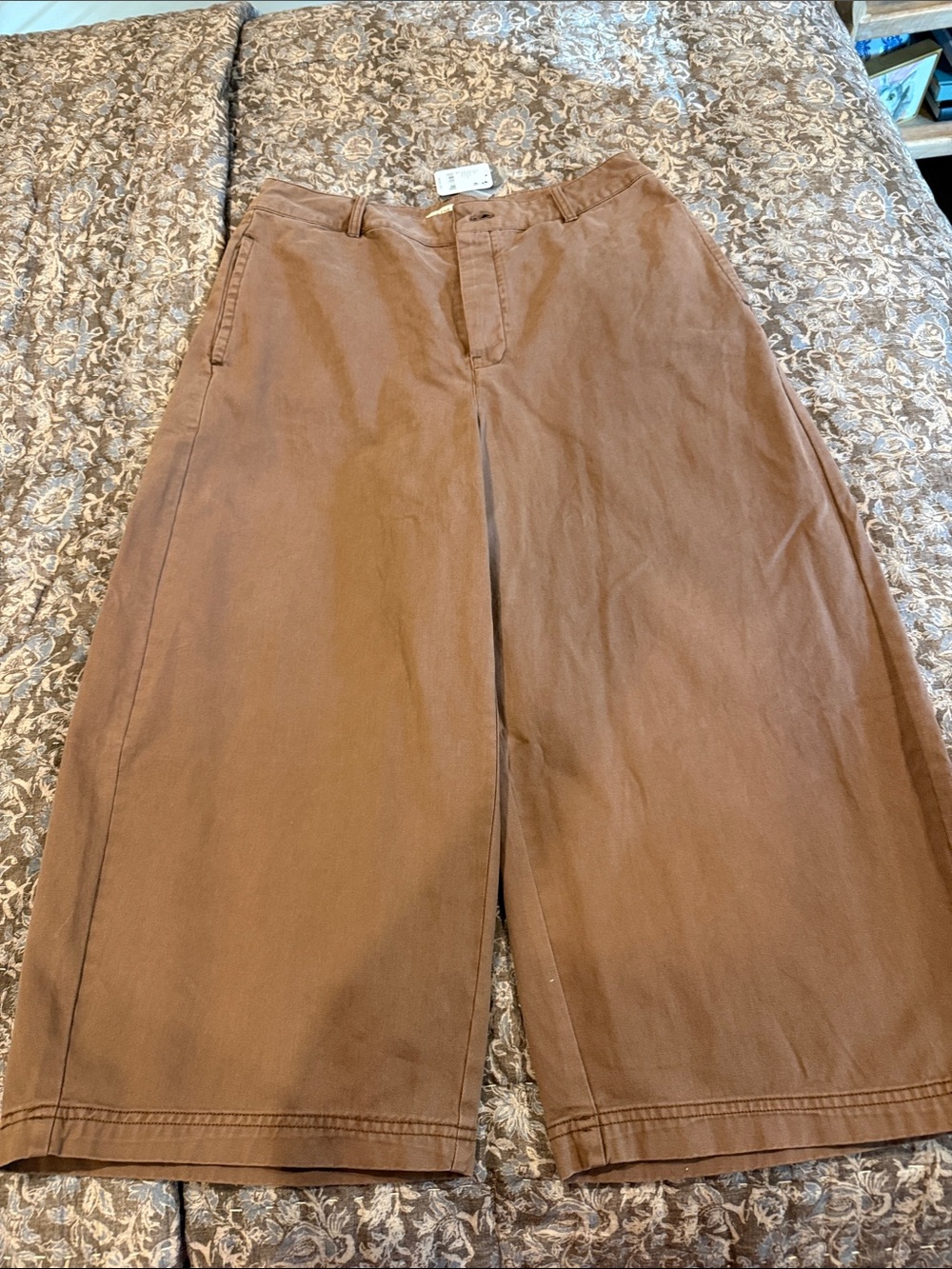 We The Free Cropped Wide-Leg Pants in Brown